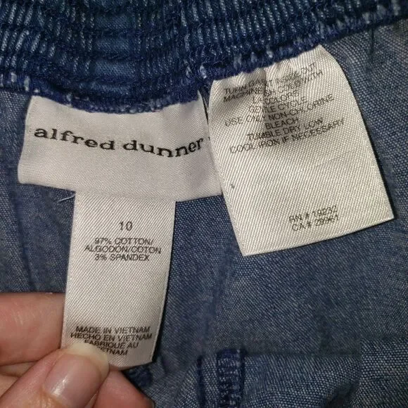 ALFRED DUNNER STRETCH WAISTBAND SUNFLOWER EMBROIDERED CAPRI'S SIZE 10 - Picture 4 of 4